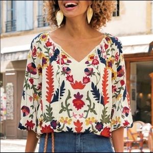 Soft Surroundings Embroidered Top